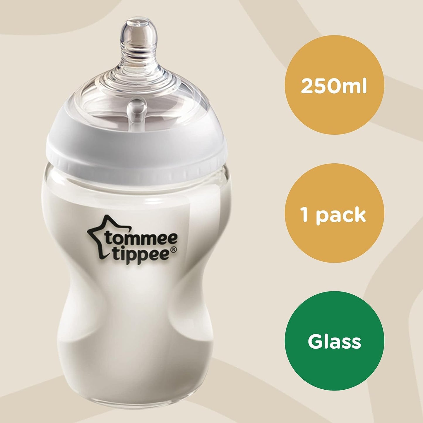 Tommee Tippee Closer To Nature Glass Bottle 250ml 9oz