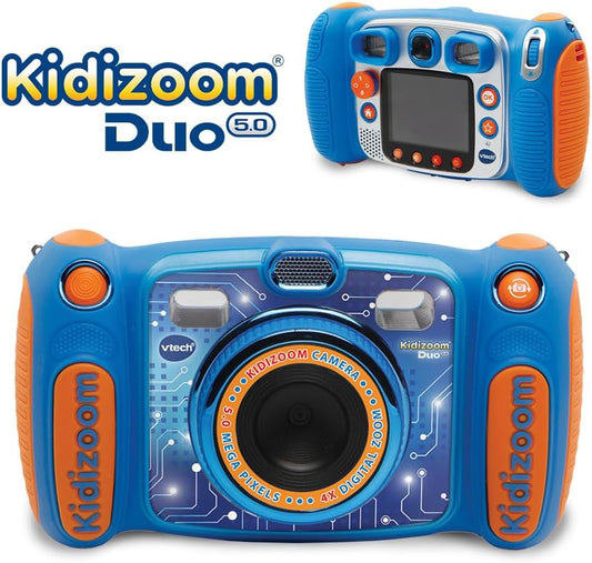 VTech Kidizoom Duo Camera 5.0, Kids 5MP Camera with Colour Display, For Photos, Selfies & Videos, 4X Digital Zoom, Games, Photo Editing & Effects, for Infants aged 3, 4, 5, 6, 7 + years, Blue