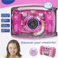 VTech Kidizoom Duo Camera 5.0, Kids 5MP Camera with Colour Display, For Photos, Selfies & Videos, 4X Digital Zoom, Games, Photo Editing & Effects, for Infants aged 3, 4, 5, 6, 7 + years, Pink