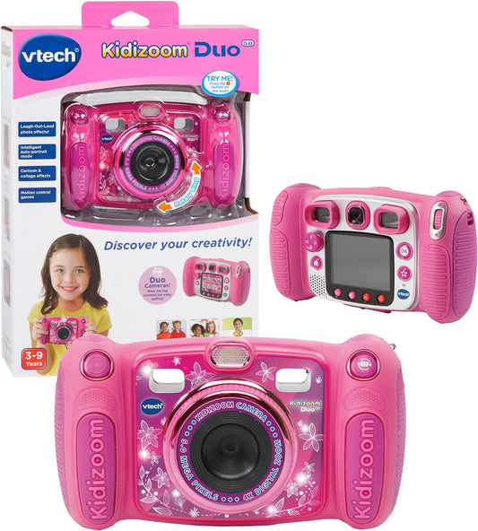 VTech Kidizoom Duo Camera 5.0, Kids 5MP Camera with Colour Display, For Photos, Selfies & Videos, 4X Digital Zoom, Games, Photo Editing & Effects, for Infants aged 3, 4, 5, 6, 7 + years, Pink