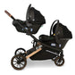 My Babiie MB33 Tandem Pushchair with 2 Infant Carriers - Giraffe