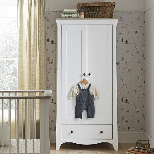 Cuddleco Clara 2 Door Double Wardrobe White