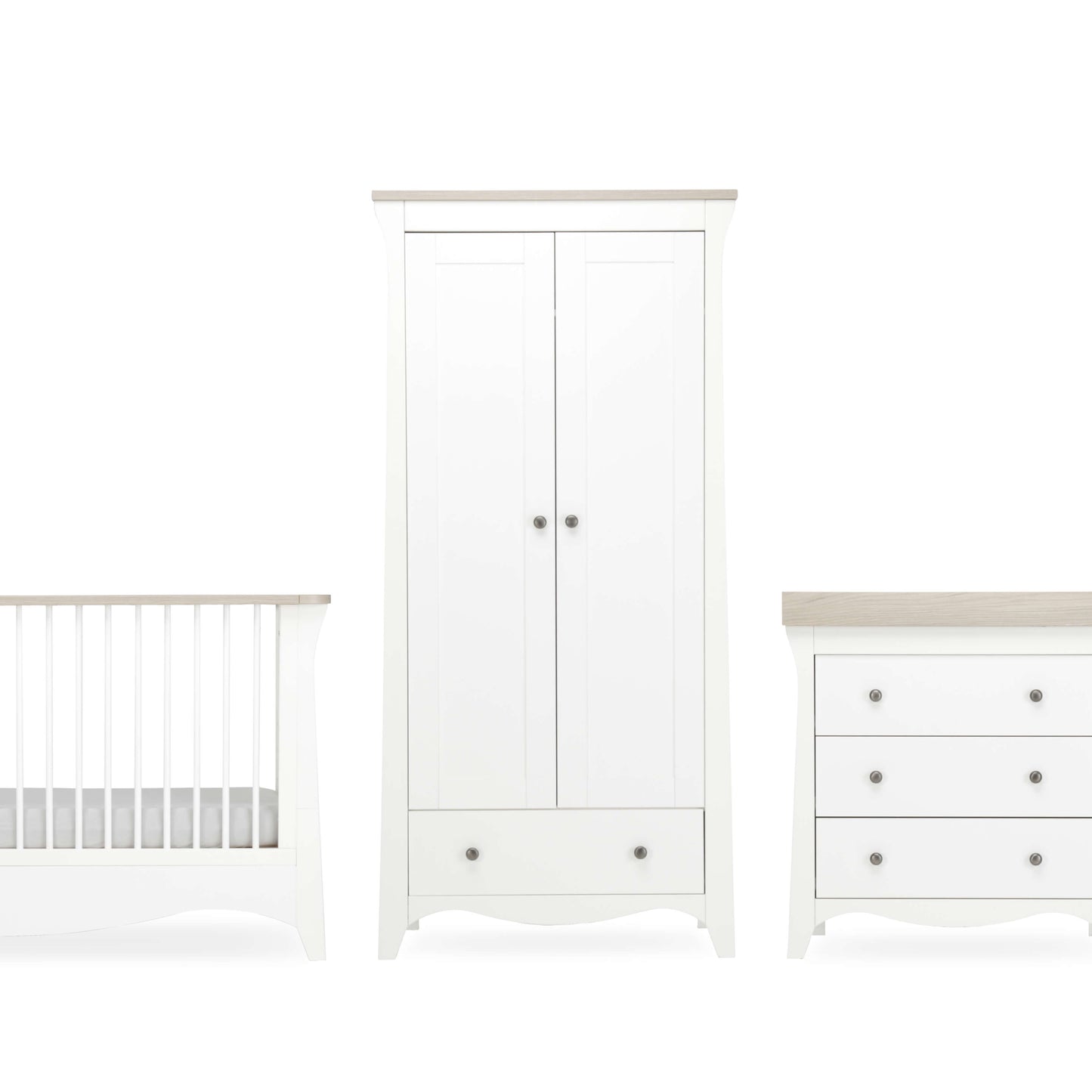 Cuddleco Clara 3pc Set- White & Ash