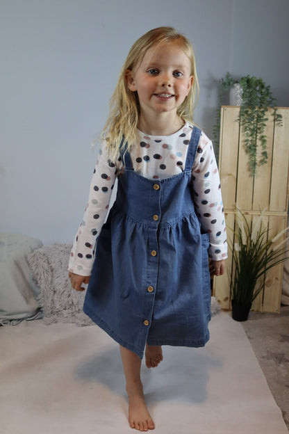 Denim Pinafore T-shirt Set