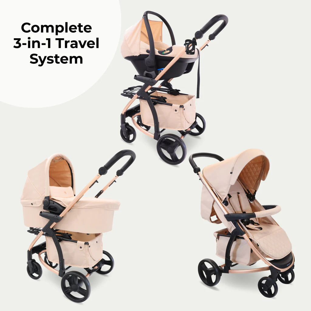 MB200i 3-in-1 Travel System with i-Size Car Seat - Blush