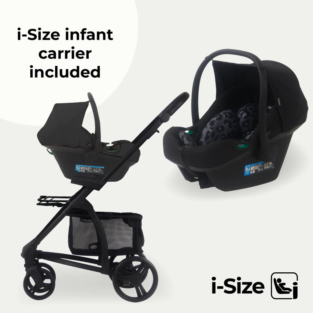 My Babiie MB200i 3-in-1 Travel System with i-Size Car Seat - Dani Dyer Black Leopard