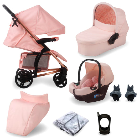 My Babiie MMB200i 3-in-1 Travel System with i-Size Car Seat - Dani Dyer Pink Plaid