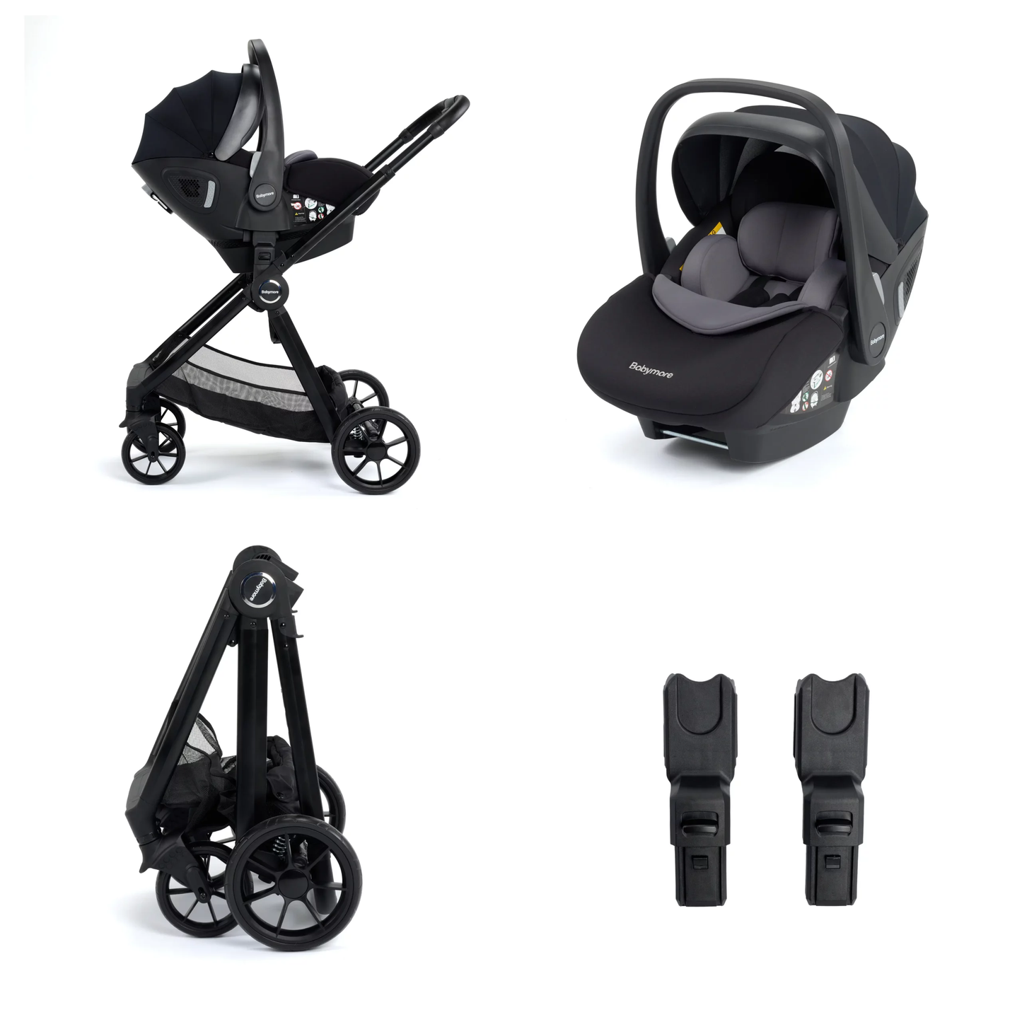 Mimi Travel System Pecan i-Size Car Seat - Black