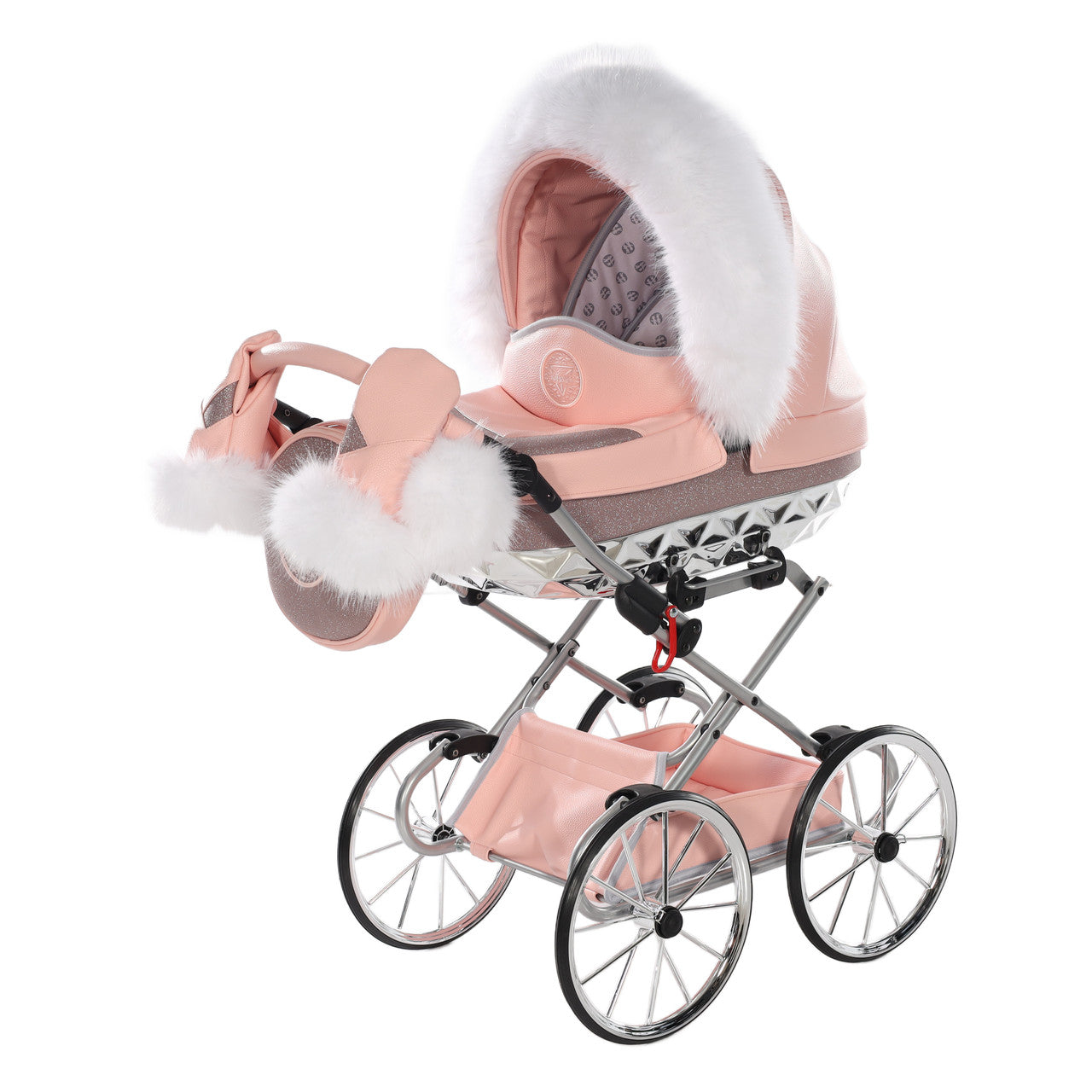 Junama Handcraft Glitter Pink Dolls Pram