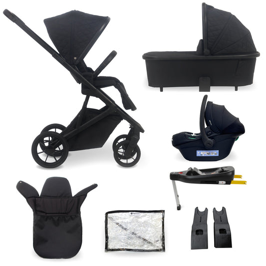 My Babiie MB500 3-in-1 Travel System with Base - Obsidian Black