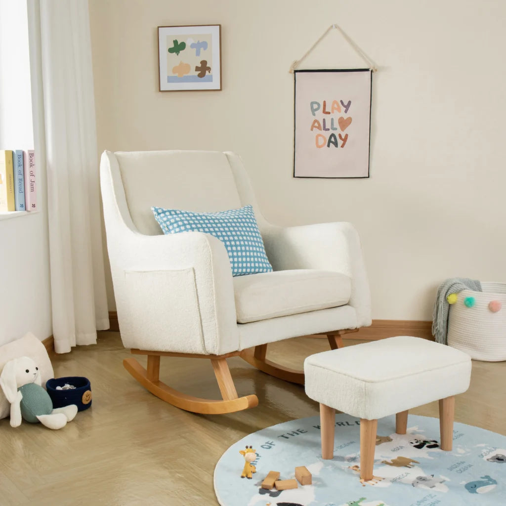 Ida Nursing Chair with Footstool – Bouclé