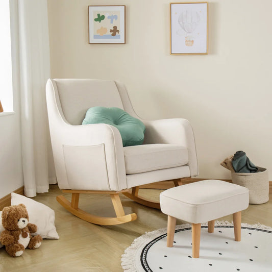 Ida Nursing Chair with Footstool – Ivory