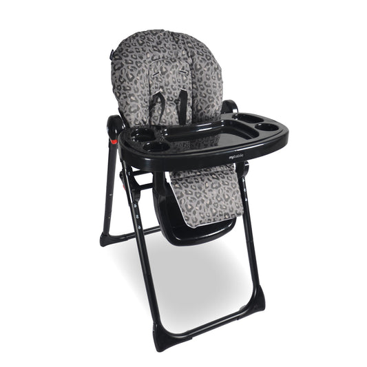 My Babiie Premium Highchair-Black Leopard