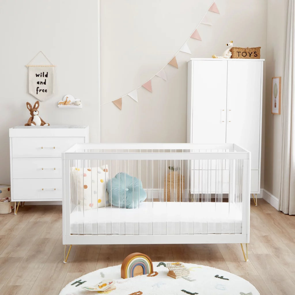 Kimi XL Acrylic 3 Piece Nursery Furniture Set