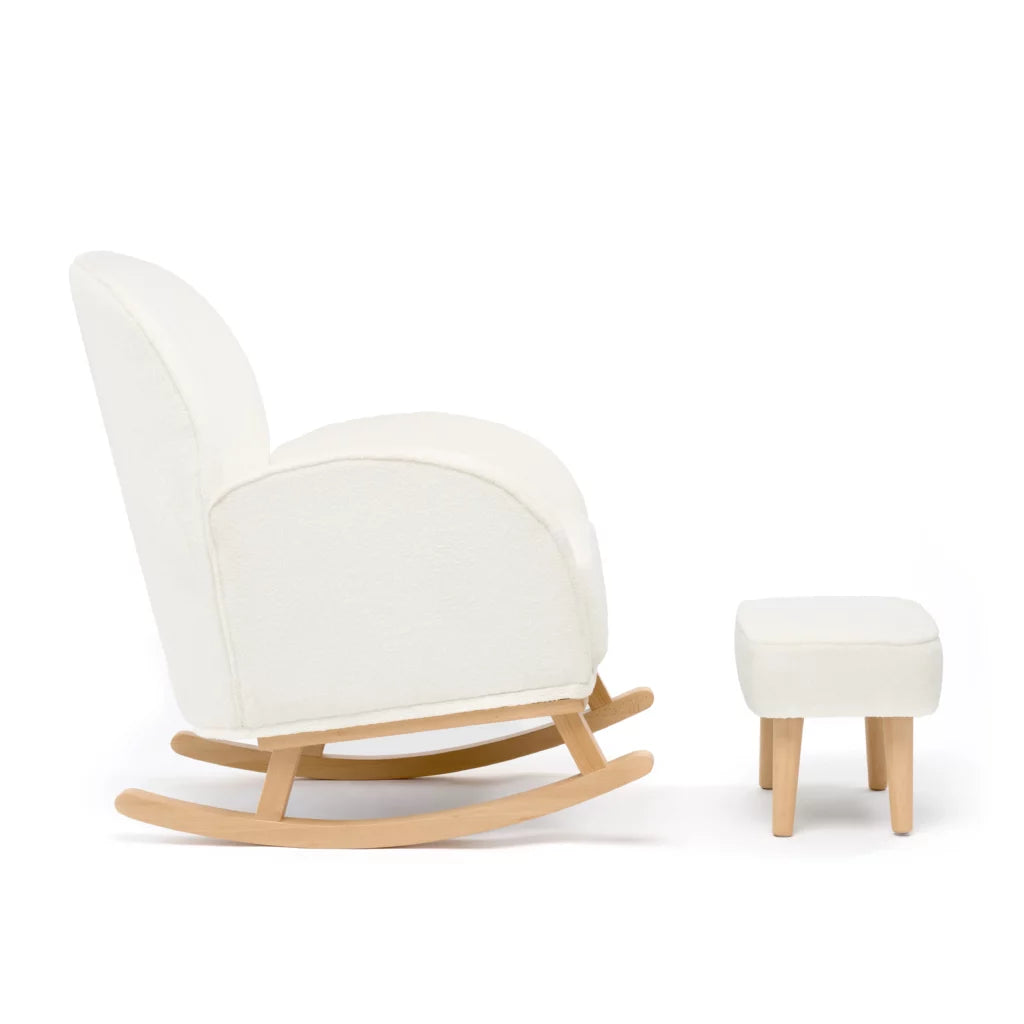 Freya Nursing Chair with Footstool – Off White Bouclé