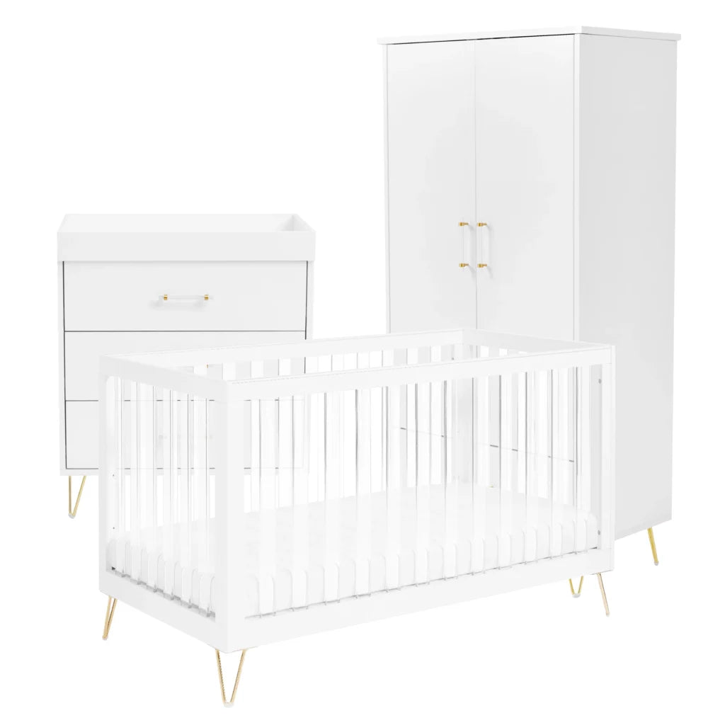 Kimi XL Acrylic 3 Piece Nursery Furniture Set