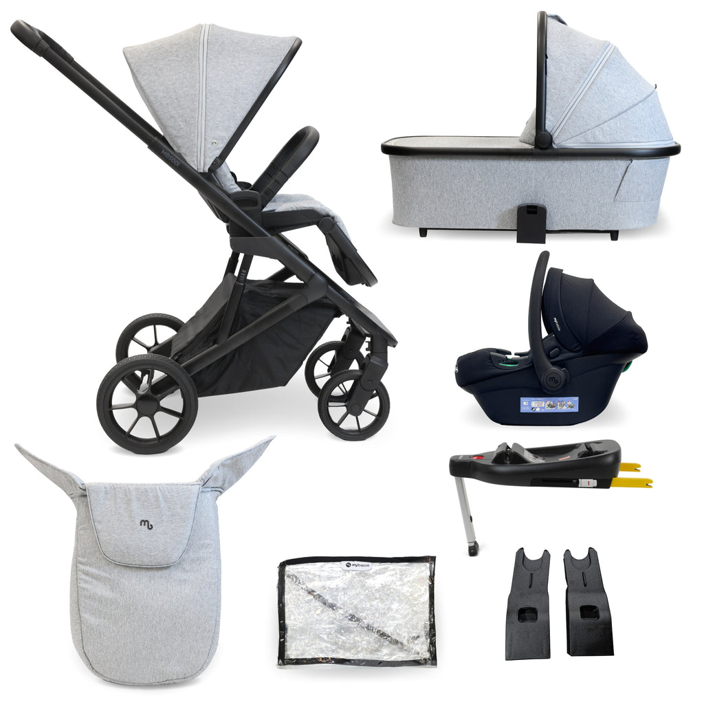 My Babiie MB500 3-in-1 Travel System with Base - Moon Grey