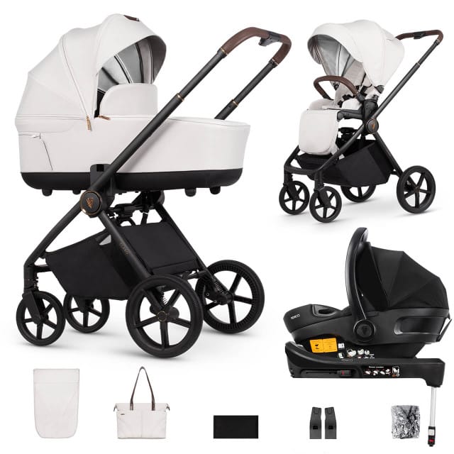 Venicci Claro Travel System- Vanilla 10 Piece Bundle